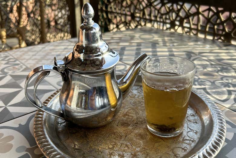 Sip on traditional Moroccan mint tea during the tour