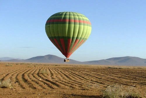 Hot air balloon taking off