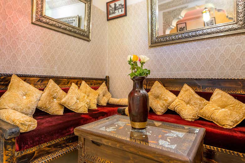 Comfortable sofas in the hammam