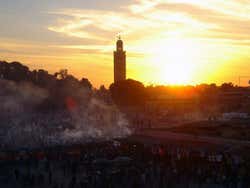 Temps à Marrakech, à la tombée de la nuit