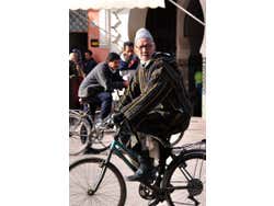 Riding a bicycle in Marrakech