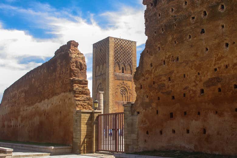 Il retro della Torre Hasan
