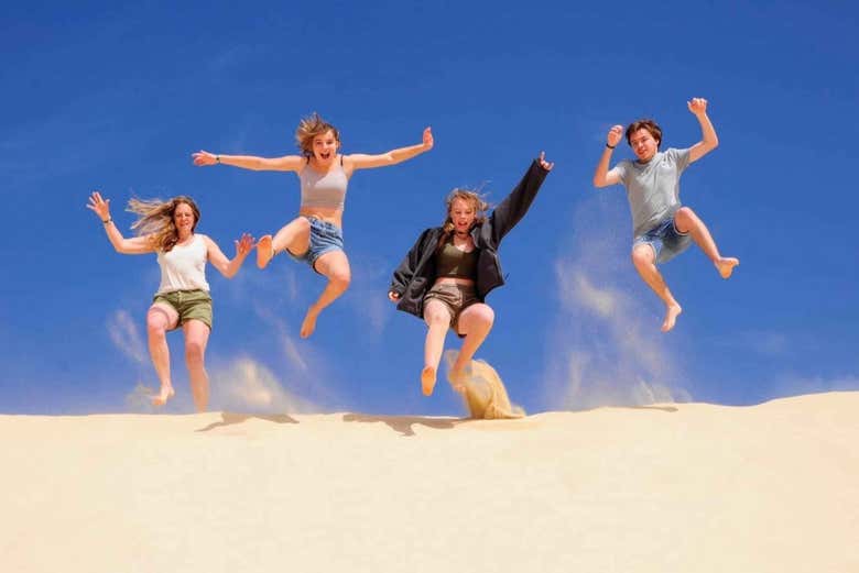 Saltando entre las dunas doradas de Tamri
