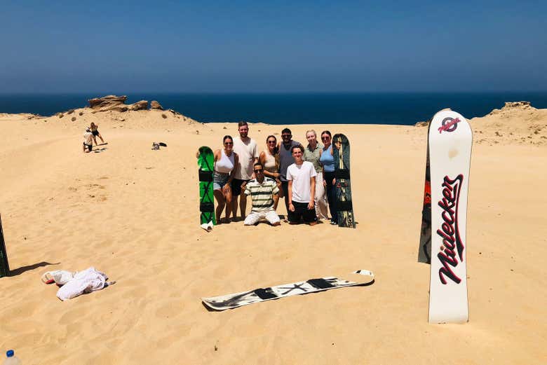 Prêts à commencer l'activité de sandboard