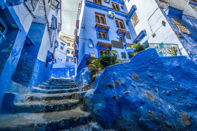 Chefchaouen's blue-washed buildings