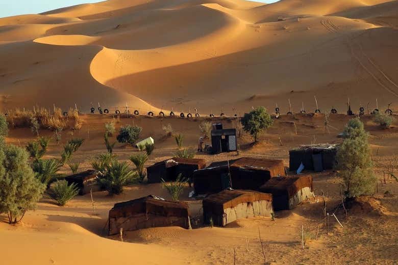 La vista sul campo tendato