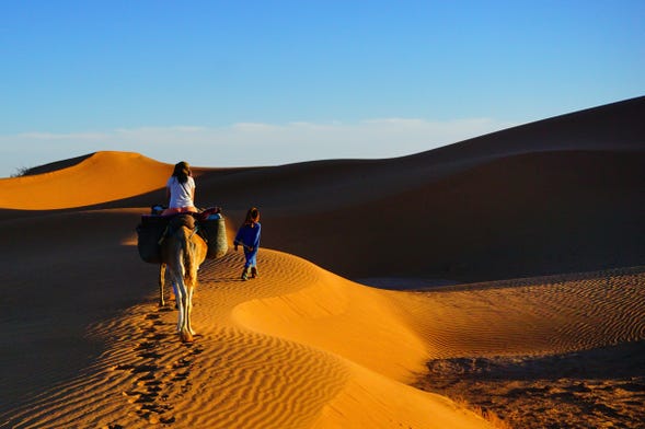Balade à dos de chameau et nuit dans le désert