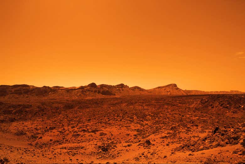 Vista del Flanco Helado de Elysium a lo lejos