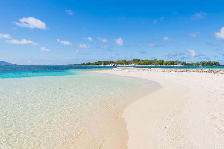 The sandy beach at Gabriel Island