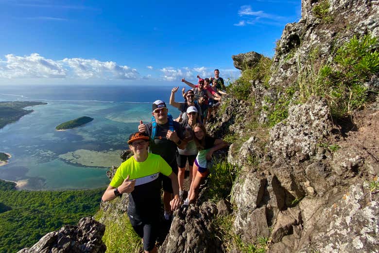 Durante il percorso  di trekking sul monte Le Morne Brabant