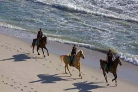 Cavalgando pela praia Bonfil