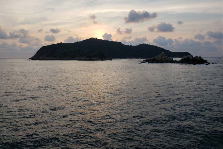 La Roqueta Island at sunset