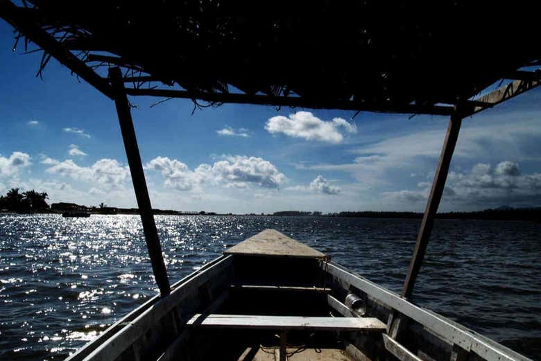 Disfrutando de la laguna de Coyuca