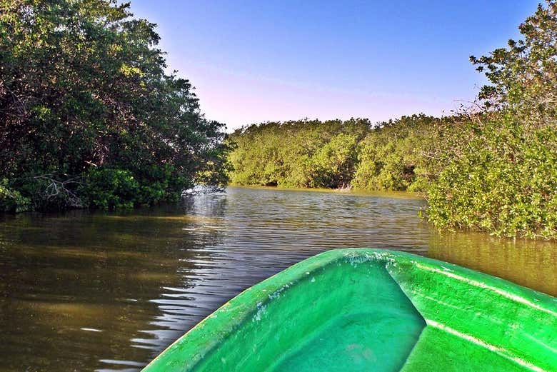 Passeio de lancha pela lagoa de Tres Palos