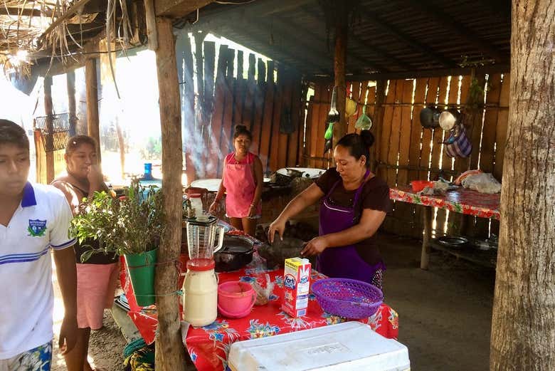 Preparando el almuerzo
