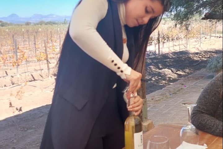 Descorchando una botella de vino
