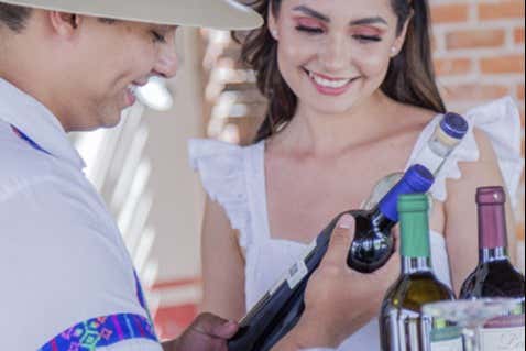 Enjoying a wine tasting