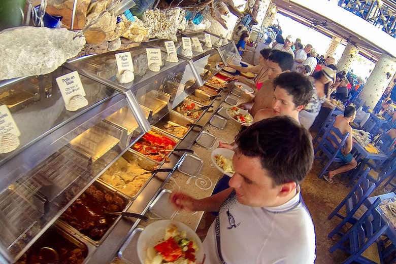 Buffet de uno de los restaurante de Xel-Há