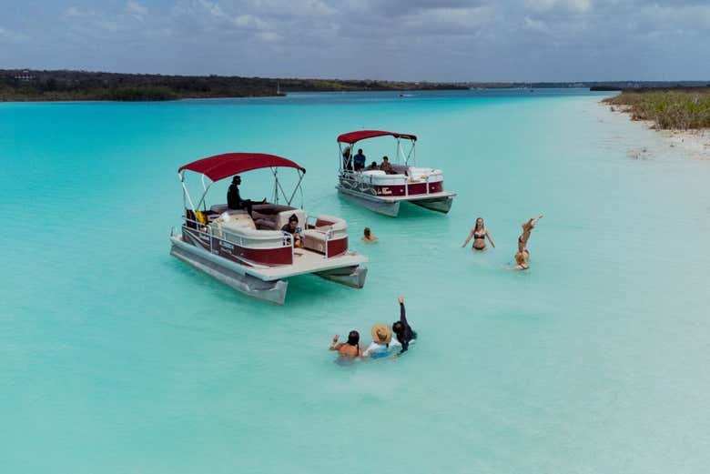 Dando um mergulho na lagoa