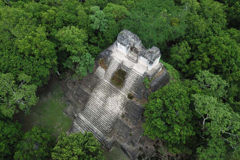 Vista aérea de Dzibanché