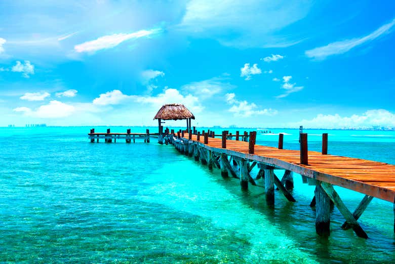 Crystal-clear water in Cancun