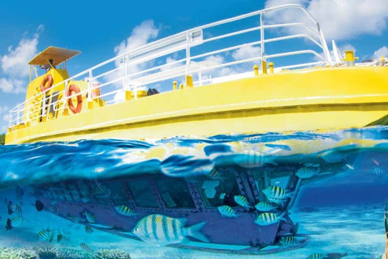 Barco con fondo de cristal
