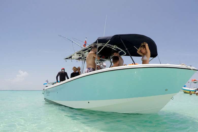 A bordo del barco hacia Isla Holbox