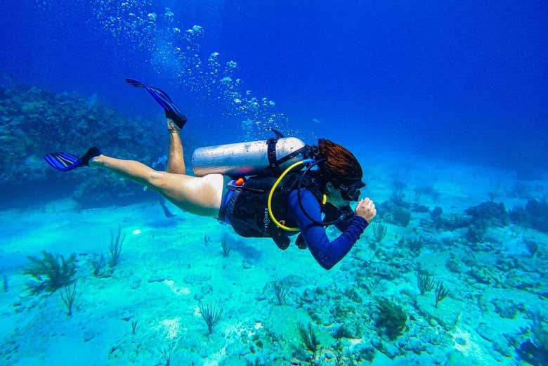 Disfrutando del curso PADI Advanced Open Water Diver en Cancún
