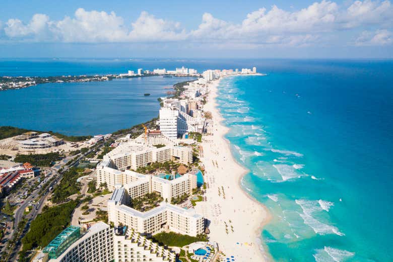 Bird's eye view of Cancun