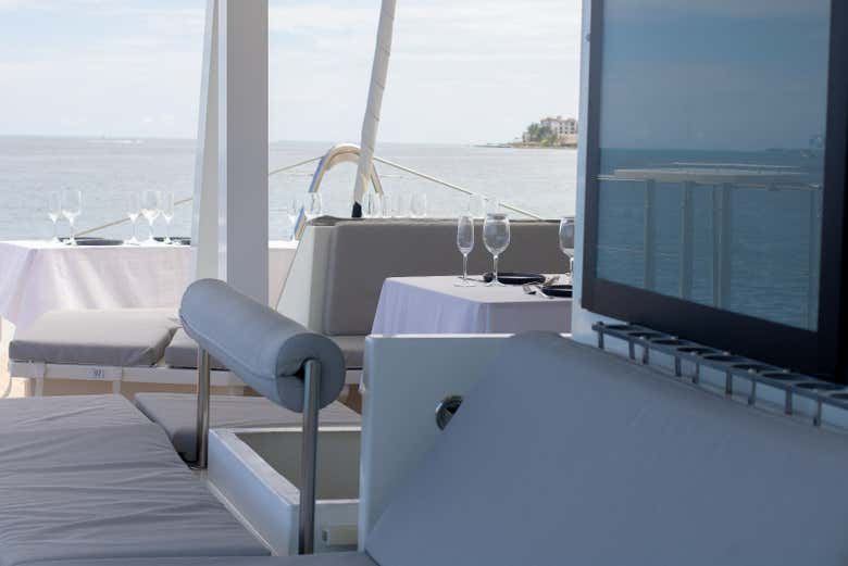 Relax on the catamaran deck