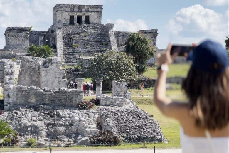 Tomando una foto de Tulum
