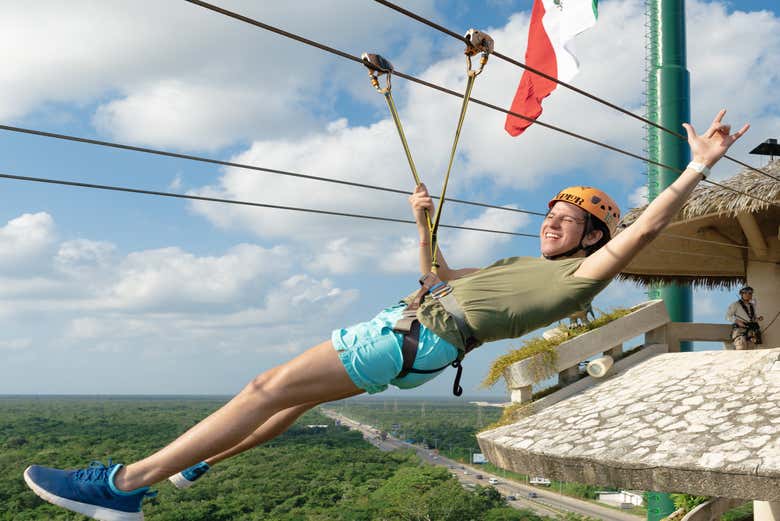 Fly down the zipline