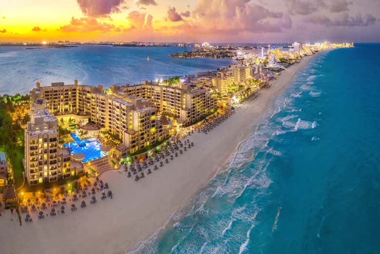 Zona de hotéis de Cancún