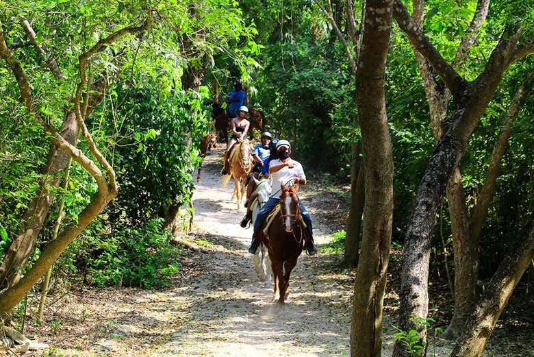 Horseback riding around Cancun