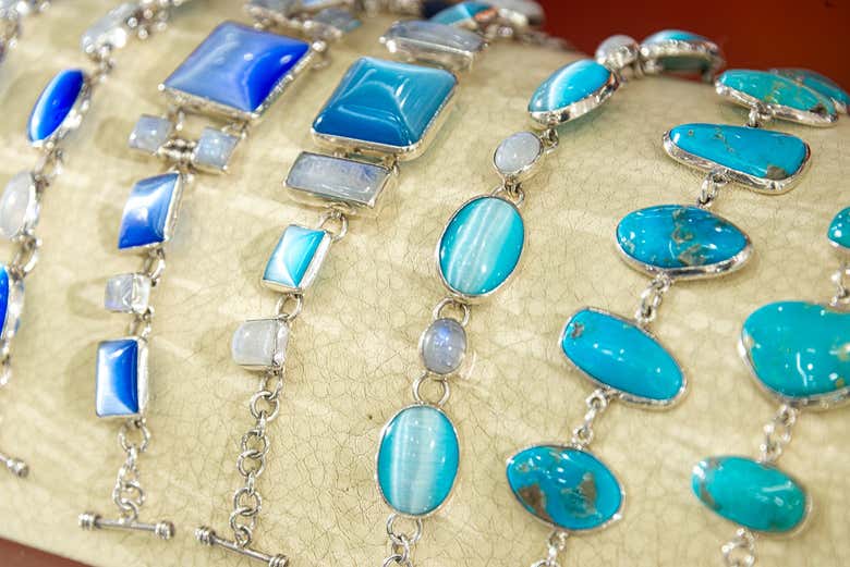 Admire the artisanal jewelry