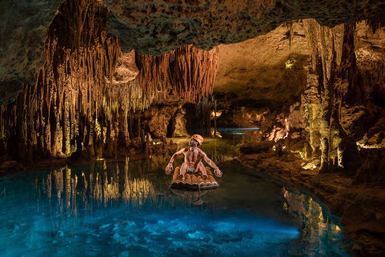 Exploring the caves in the Xplor park