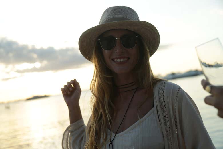 Contemplando el atardecer en Isla Mujeres