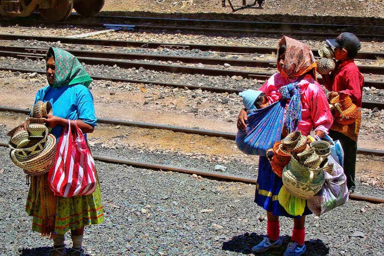 Habitantes del pueblo minero de Urique 