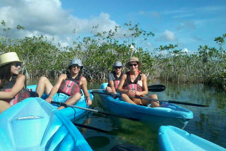 Tour en kayak por la laguna Bacalar en Bacalar