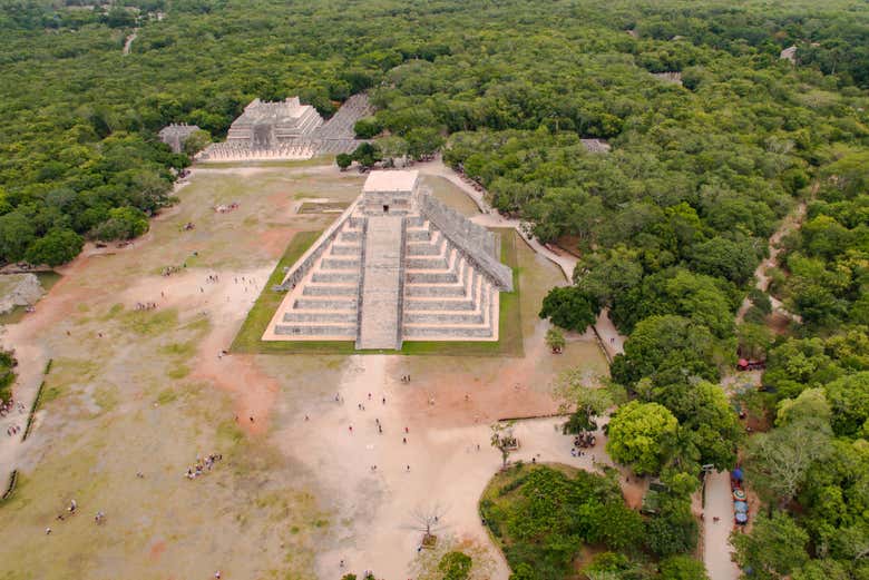 Vista aérea de Chichén Itzá