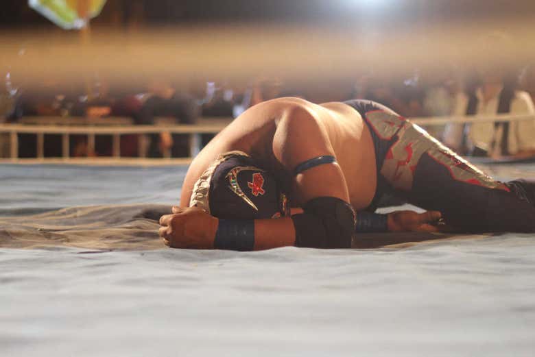 Viendo una exhibición de lucha libre