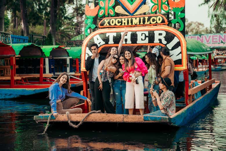 Durante el paseo en trajinera