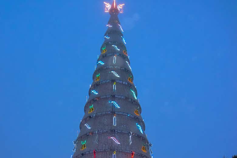 Contemplez l'arbre de Noël à Chignahuapan 