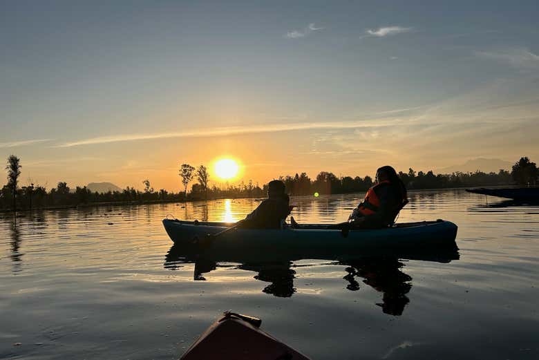 Remando sui canali di Xochimilco