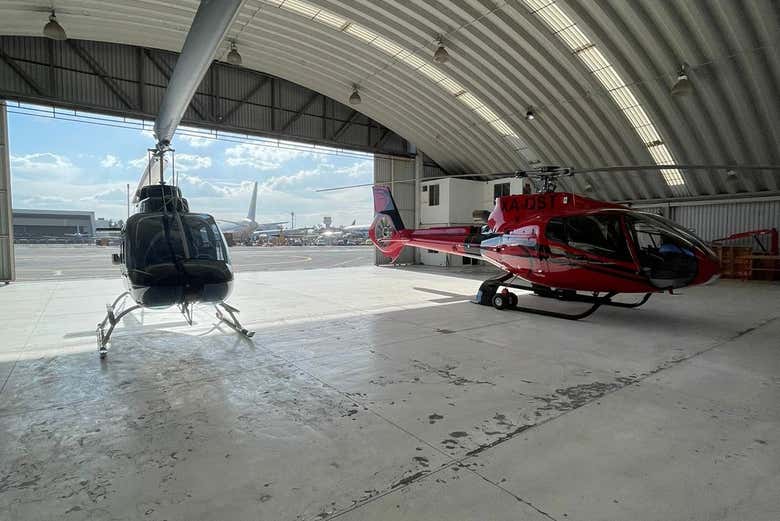 Helicopters in the hanger