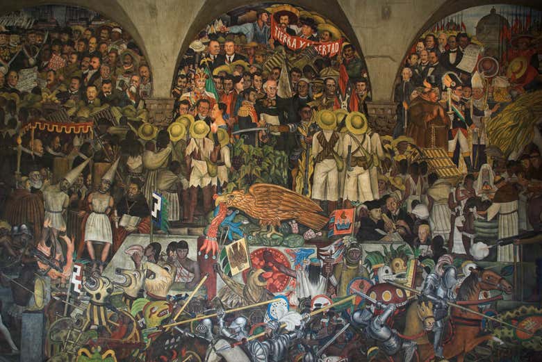 Mural de Diego Riviera no Palácio de Bellas Artes