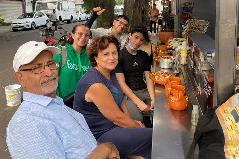 Sampling amazing tacos