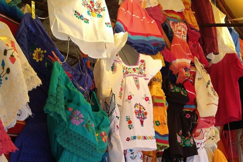 Typical Mexican garments in Xochimilco