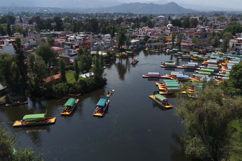 Vista aérea de Xochimilco