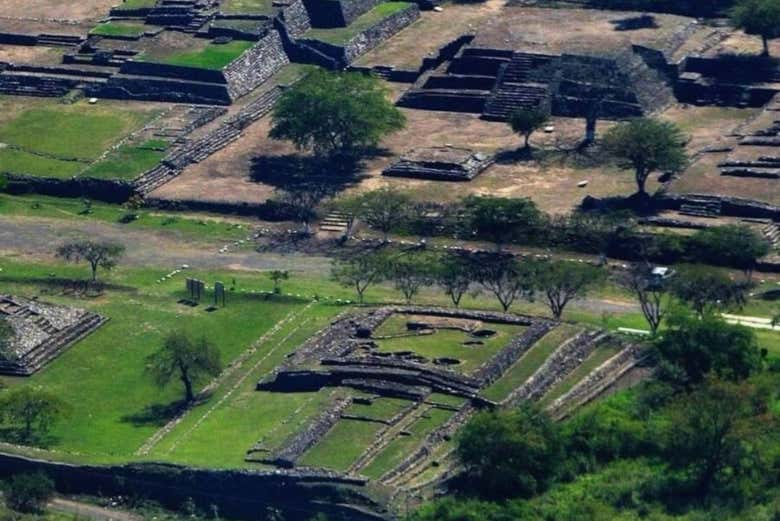 Vista aérea del yacimiento arqueológico La Campana